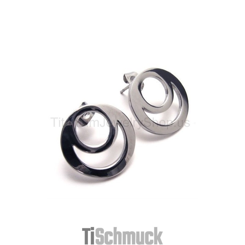 Silberne Titan-Ohrringe Mit Zwei Ösen