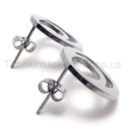 Silberne Titan-Ohrringe Mit Zwei Ösen