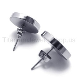 Gravierte Silber-Titan-Ohrringe