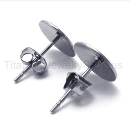 Silberne Schlichte Titan-Ohrringe
