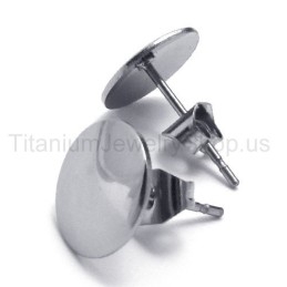 Silberne Schlichte Titan-Ohrringe