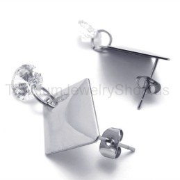 Silber Mit Diamant-Titan-Ohrringen