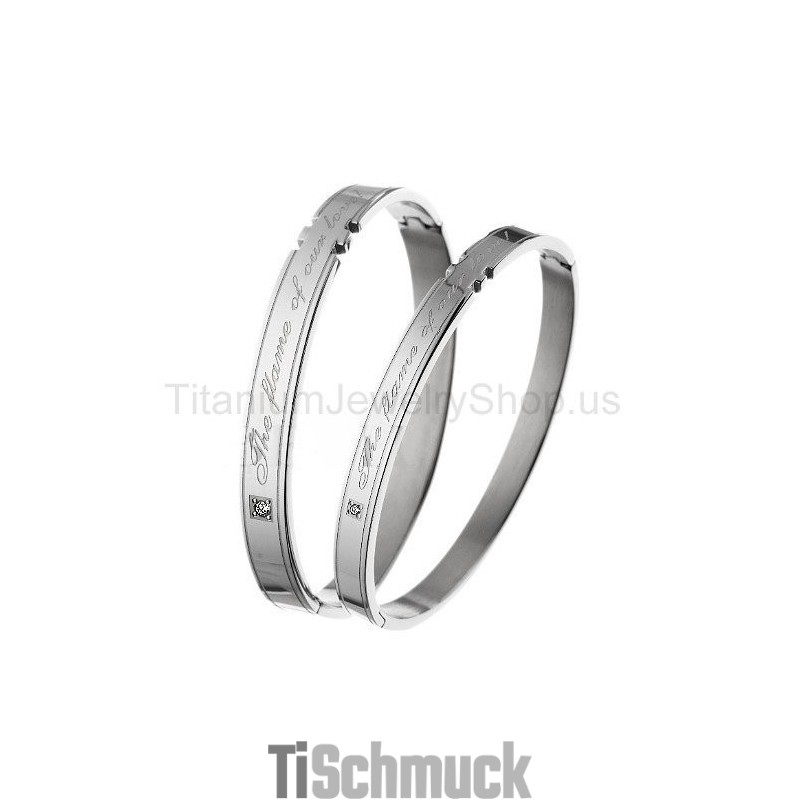 Die Flamme Unserer Liebe Titan-Liebhaberarmbänder