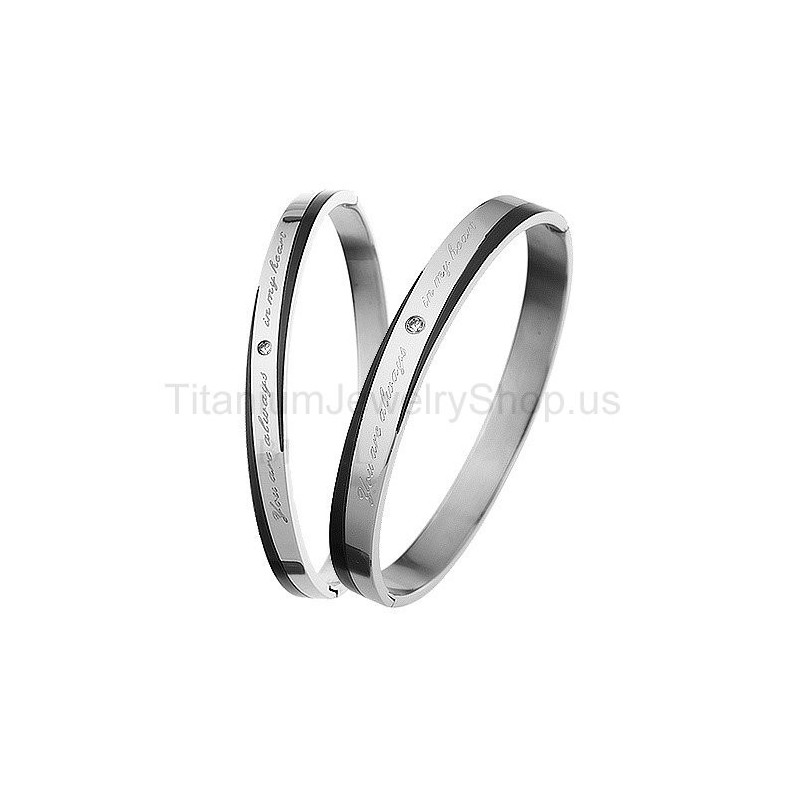 Du Bist Immer In Meinem Herzen Titan-Liebhaberarmbänder