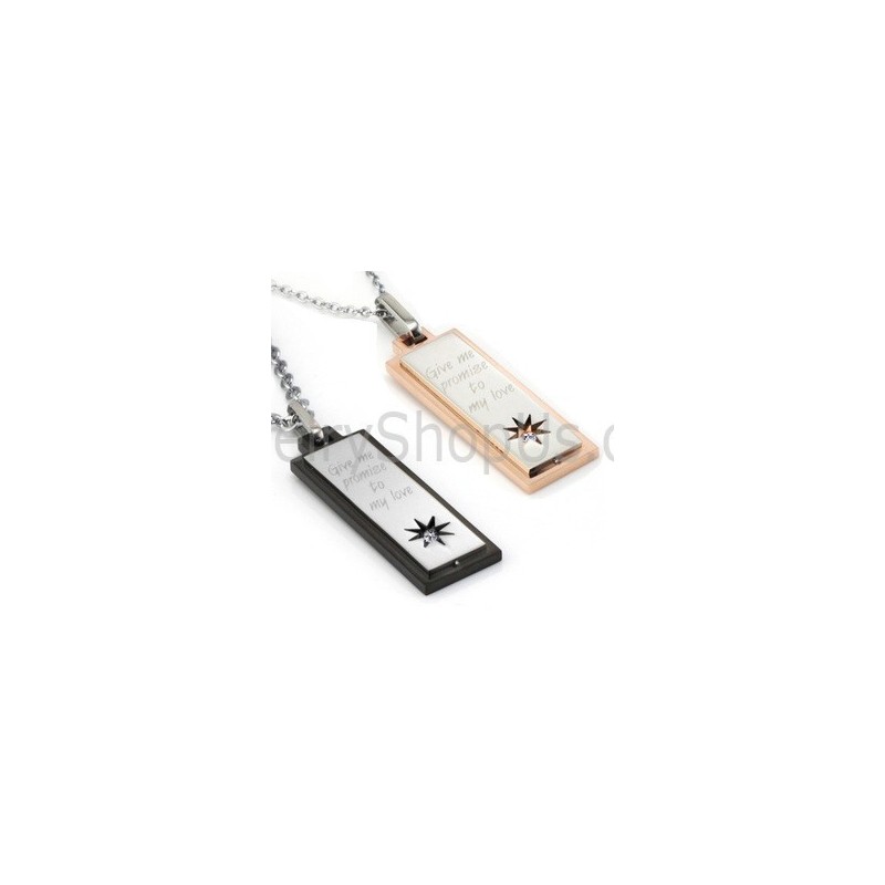 Titan-Anhänger In Roségold Und Schwarz Mit Kostenlosen Ketten Und Diamanten C508