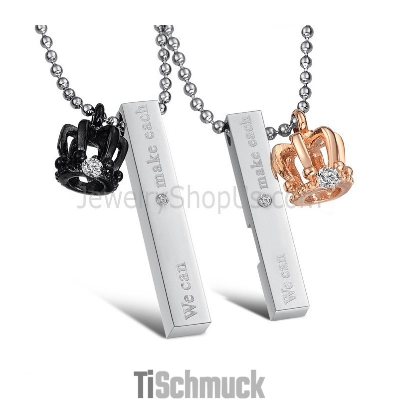 Anhänger Aus Titan Mit Königskrone In Roségold Und Schwarz Und Kostenlosen Chians C604 Anhänger Aus Titan Mit Königskrone In Roségold Und Schwarz Und Kostenlosen Chians C604