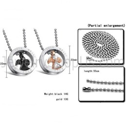 Schwarz-Roségold-Winkel-Anhänger Aus Titan Für Liebhaber Mit Strass Und Kostenlosen Ketten Gx627