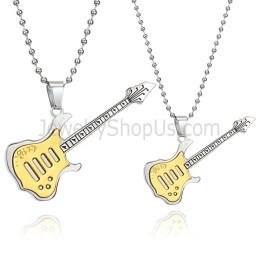Titan-Gold-Anhänger Für Gitarrenliebhaber Mit Kostenlosen Ketten C343