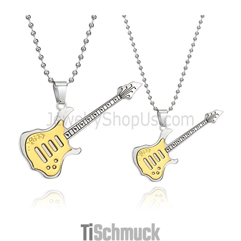 Titan-Gold-Anhänger Für Gitarrenliebhaber Mit Kostenlosen Ketten C343
