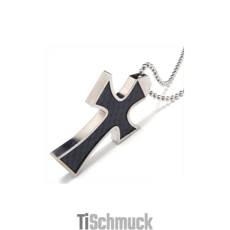 Hochwertiger Halskettenanhänger Mit Flügelkreuz Aus Reinem Titan Für Herren