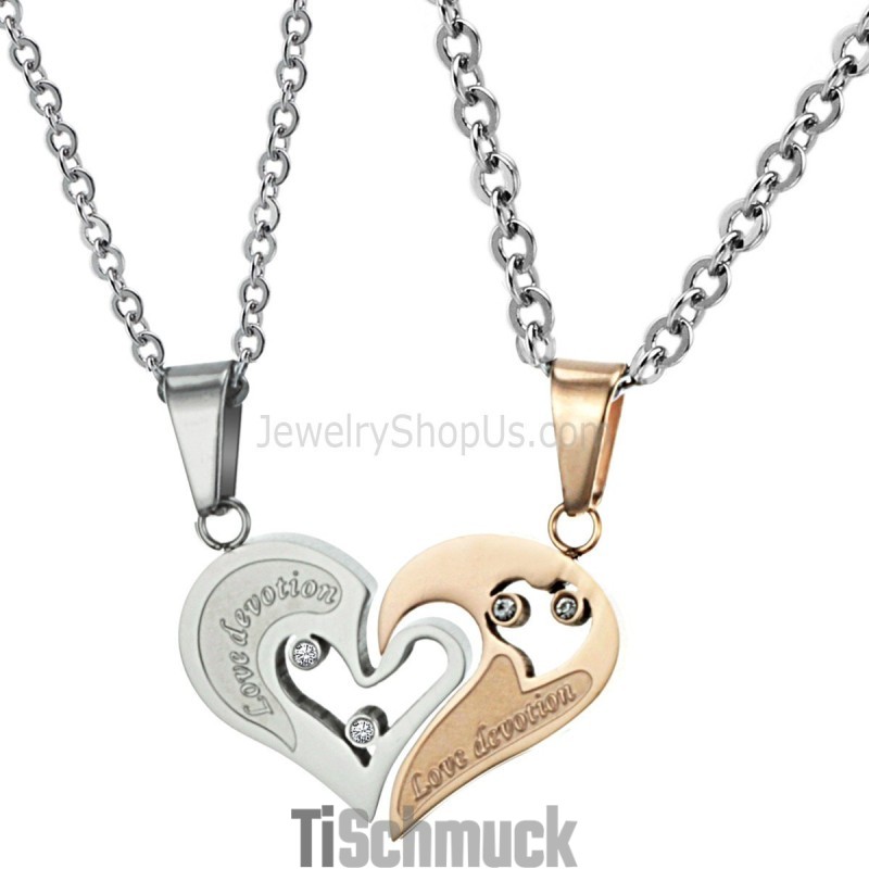 Titan Roségold Und Silber Sweetheart Lovers Anhänger Mit Strasssteinen Und Kostenlosen Ketten C537 Titan Roségold Und Silber Sweetheart Lovers Anhänger Mit Strasssteinen Und Kostenlosen Ketten C537