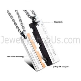 Titan Roségold Und Schwarz Great Wall Lovers Anhänger Mit Kostenlosen Ketten C621