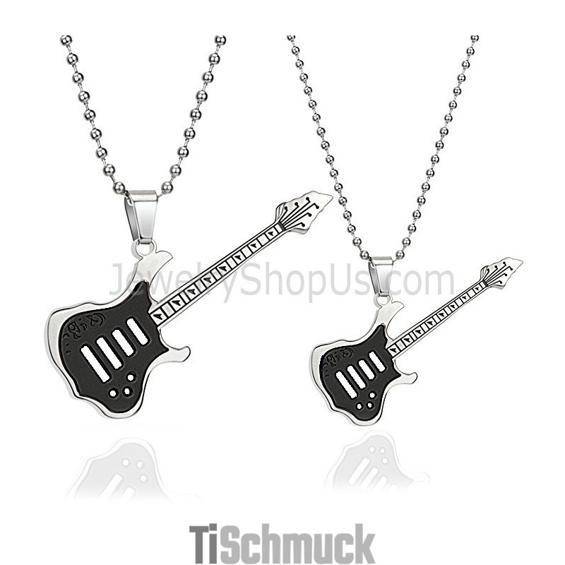 Titan-Anhänger Für Gitarrenliebhaber, Schwarz, Mit Kostenlosen Ketten, C343 Titan-Anhänger Für Gitarrenliebhaber, Schwarz, Mit Kostenlosen Ketten, C343