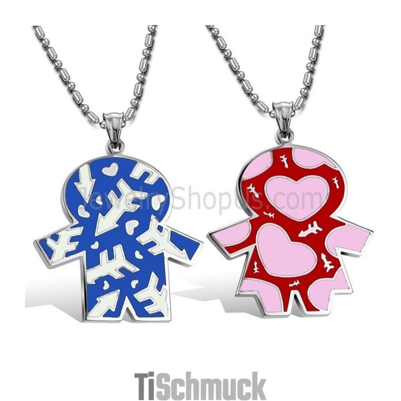 Titan Blau Und Rot Kinder Liebhaber Anhänger Mit Kostenlosen Ketten C710 Titan Blau Und Rot Kinder Liebhaber Anhänger Mit Kostenlosen Ketten C710