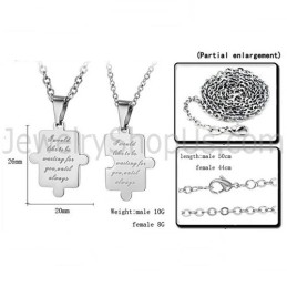 Titan Silber Jigsaw Lovers Anhänger Mit Kostenlosen Ketten C538