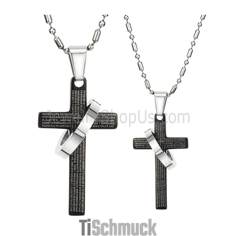 Titan-Anhänger Mit Schwarzem Kreuz Für Verliebte, Mit Kostenlosen Ketten C287 Titan-Anhänger Mit Schwarzem Kreuz Für Verliebte, Mit Kostenlosen Ketten C287