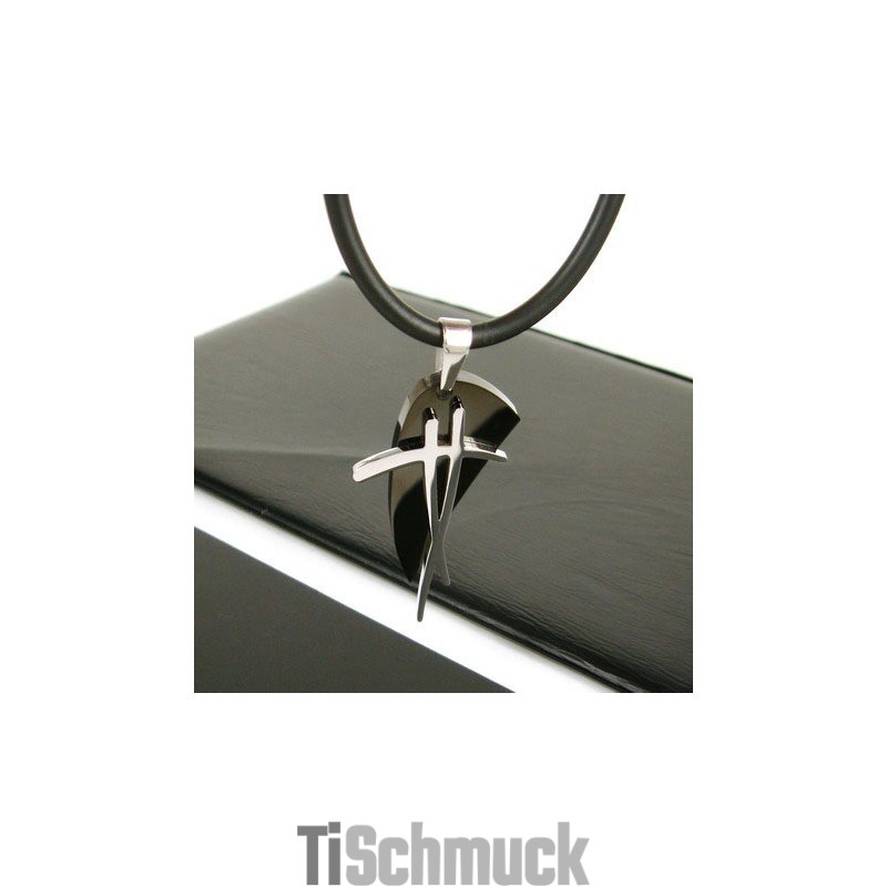 Halskette Mit Anhänger Sutra Man, Schwarzes Symbol, Titanstahl, Geschenk