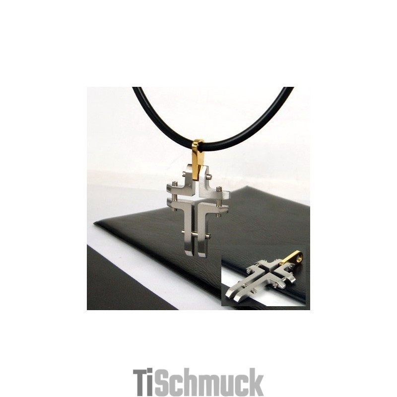 Einzigartiger Herren-Kreuz-Halskettenanhänger Aus Titanstahl