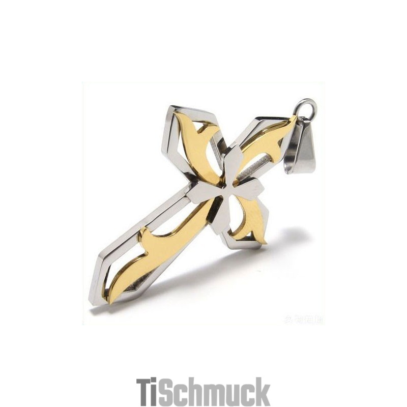 Noble Man 3-Lagiger Anhänger Aus Reinem Titan Mit 3 Kreuzen