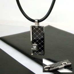 Einzigartiger Herren-Halskettenanhänger Aus Reinem Titan Mit Edelsteinen, Geschenk