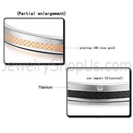 Tatanium Paar-Armreifen Mit Gittermuster In Roségold Und Schwarz Mit Strasssteinen C746