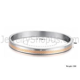 Tatanium Paar-Armreifen Mit Gittermuster In Roségold Und Schwarz Mit Strasssteinen C746