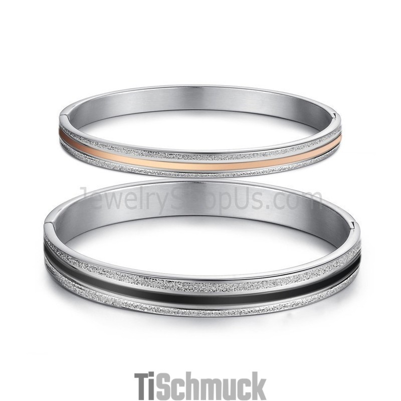 Tatanium Paar-Armreifen In Roségold Und Schwarz C869 Tatanium Paar-Armreifen In Roségold Und Schwarz C869