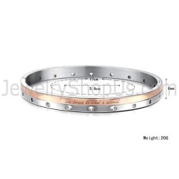 Tatanium Paar-Armreifen „Be True To One’S World“ Aus Roségold Und Schwarz Mit Runden Löchern C868