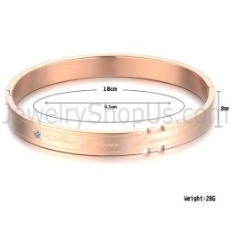 Tatanium Paar Armreifen Mit Strasssteinen (Schwarz, Roségold) C731