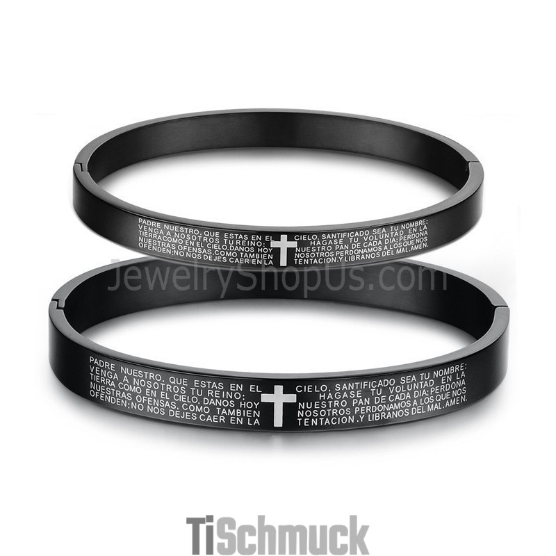 Tatanium Schwarzes Kreuz Paar Armreifen Mit Weißem Kreuz C848 Tatanium Schwarzes Kreuz Paar Armreifen Mit Weißem Kreuz C848