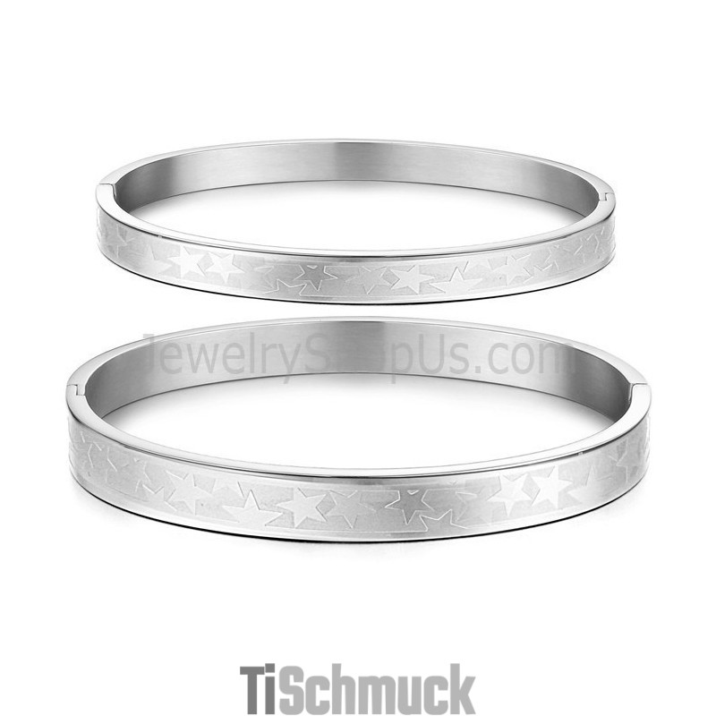 Tatanium Paar Armreifen Mit Sternen C863
