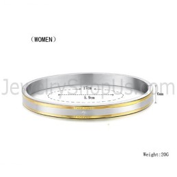 Tatanium Schwarz-Gold "True Love Forever" Paar-Armreifen Mit Strasssteinen C875