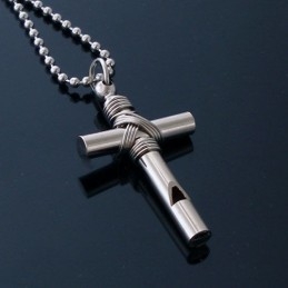 Mann Kreuz Pfeife Anhänger Geschenk - Kostenlose Kette