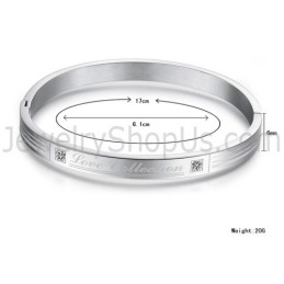 Tatanium "Love Collection" Paar-Armreifen Mit Strasssteinen C849