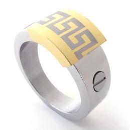 Titanring Mit Goldakzent