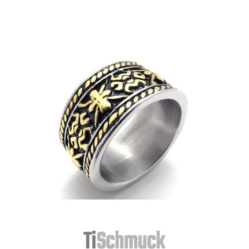 Goldener Vintage-Ring Aus Titan Goldener Vintage-Ring Aus Titan