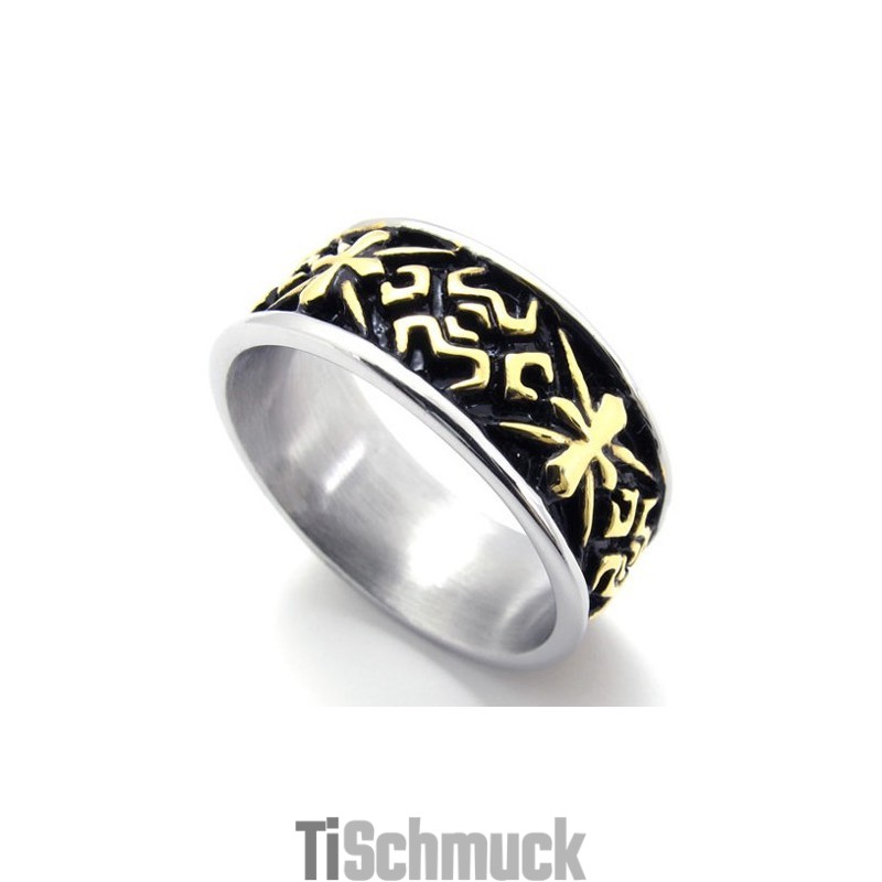 Goldener Vintage-Ring Aus Titan Goldener Vintage-Ring Aus Titan