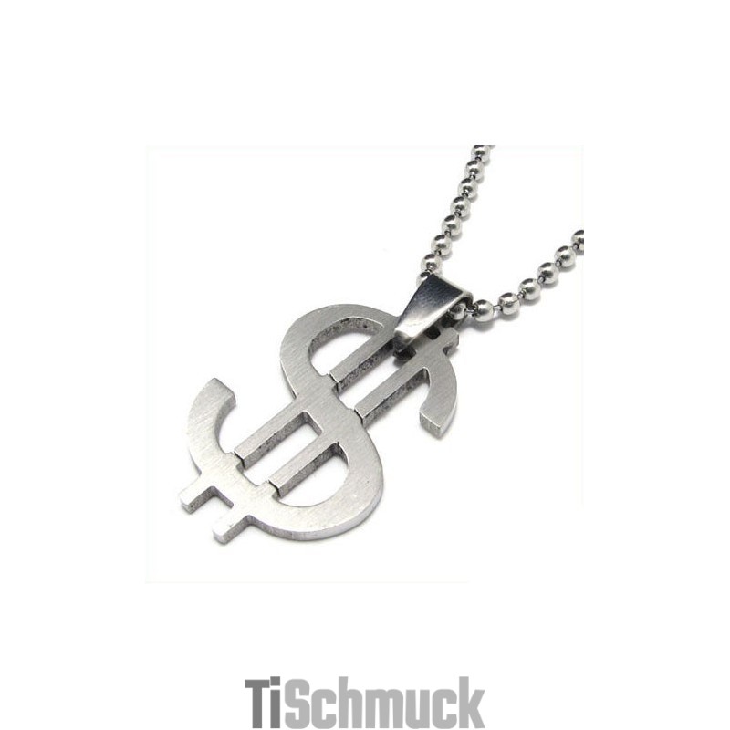 Cool Man Dollar Symbol Reines Titan Halskette Anhänger Kostenlose Kette Cool Man Dollar Symbol Reines Titan Halskette Anhänger Kostenlose Kette