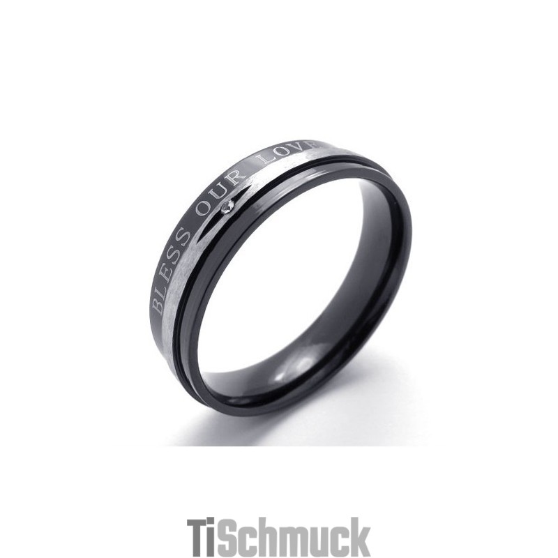 Diamant-Ring Aus Schwarzem Titan