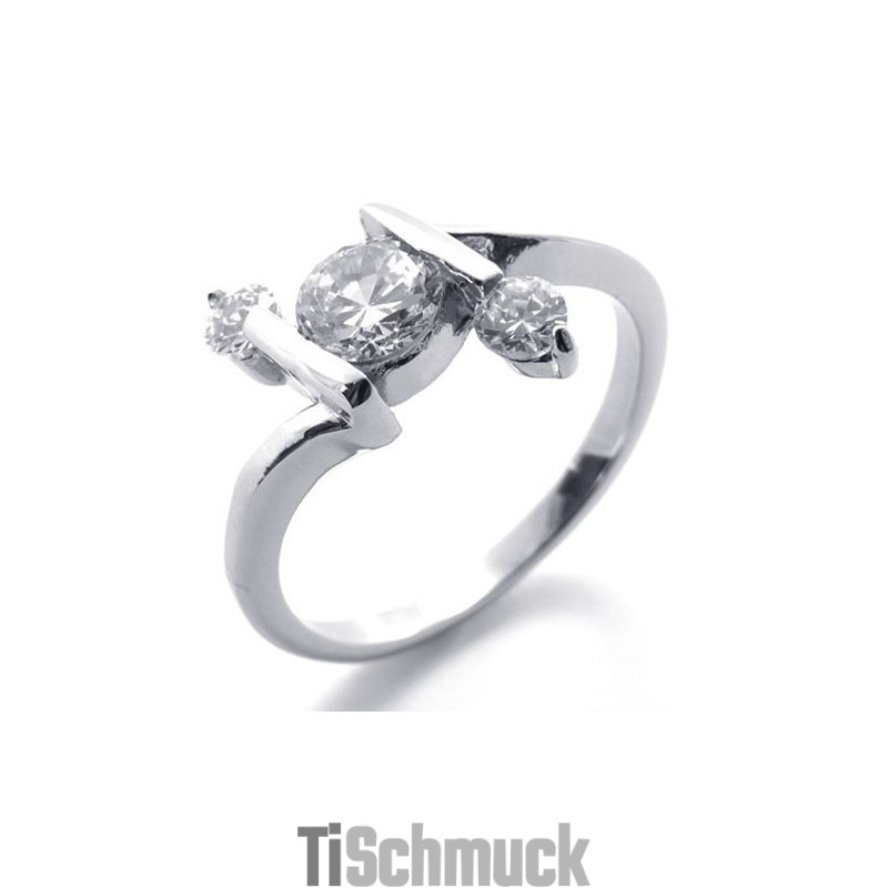 Diamant-Titanring Für Damen