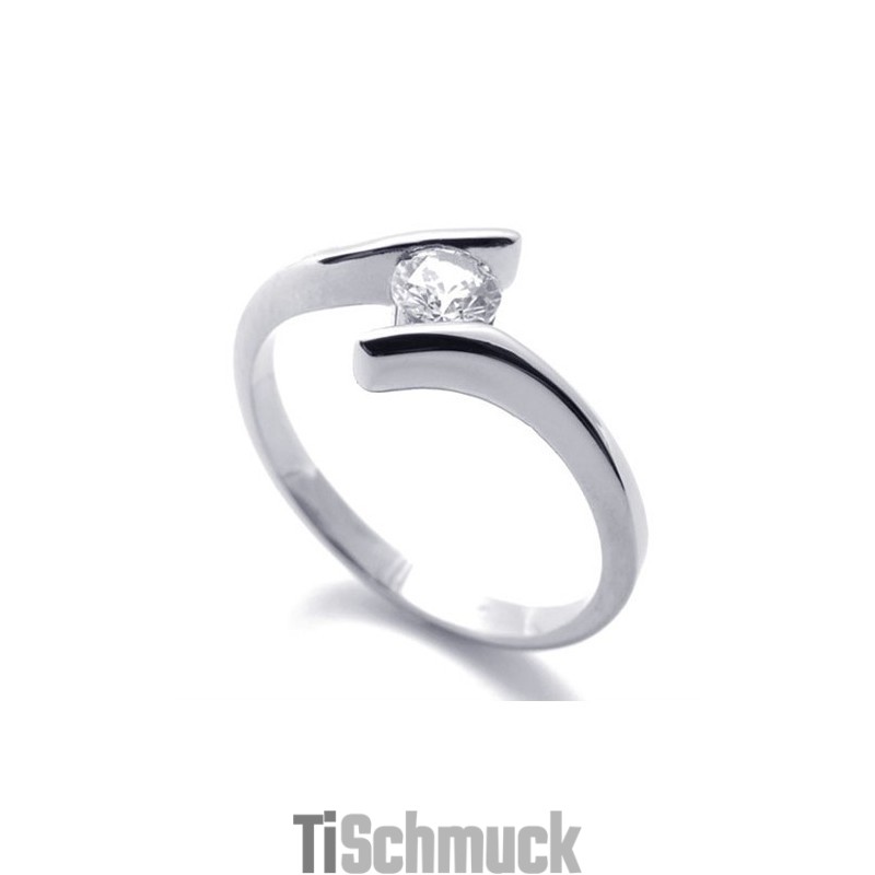 Diamant-Titanring Für Damen