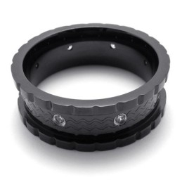 Titanring Mit Schwarzem Diamanten