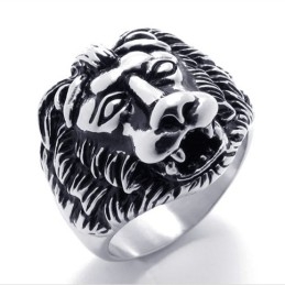 Titanring Mit Löwenkopf