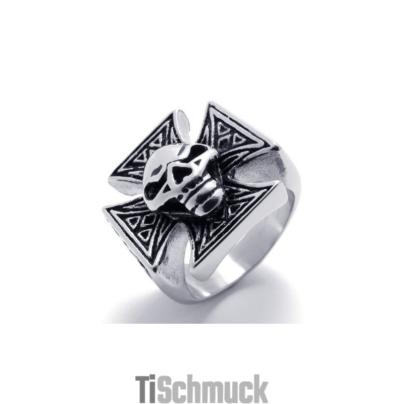Titanring Mit Kreuzschädel Titanring Mit Kreuzschädel