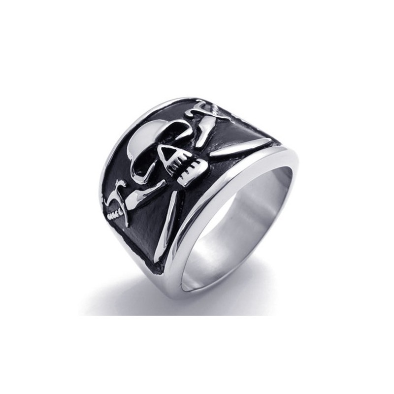 Titanring Mit Totenkopf