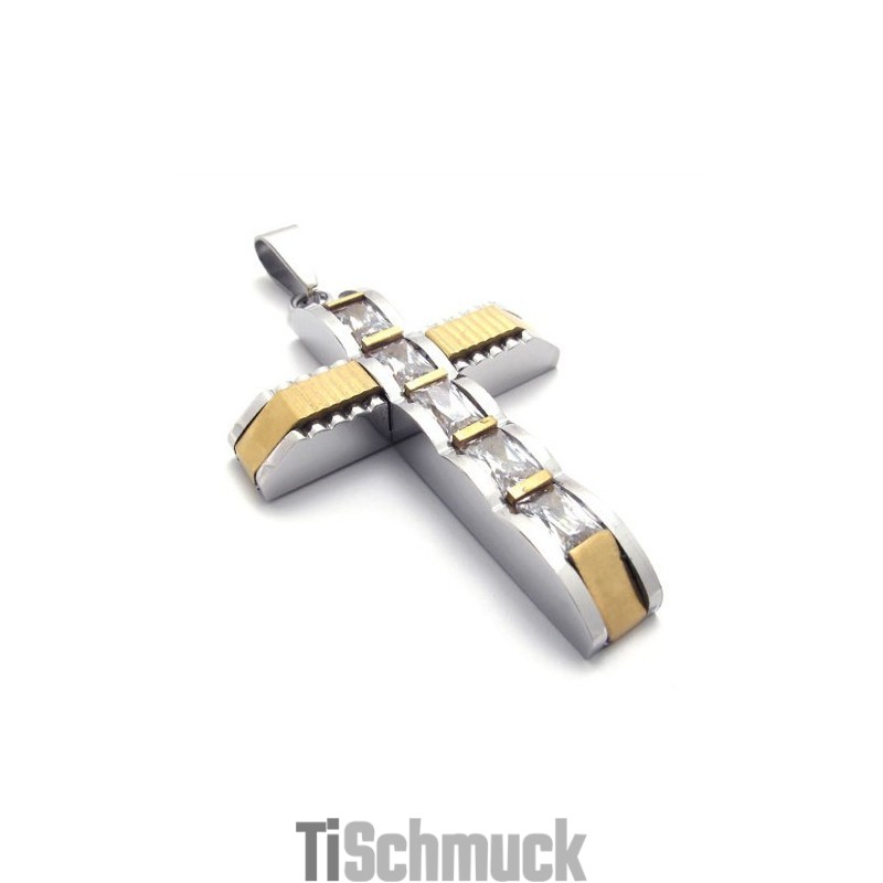 Gold Akzent Kreuz Diamant Titan Kreuz Anhänger Gold Akzent Kreuz Diamant Titan Kreuz Anhänger