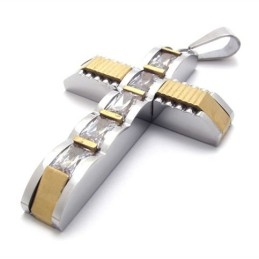 Gold Akzent Kreuz Diamant Titan Kreuz Anhänger