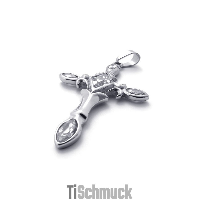 Kreuzanhänger Aus Titan Mit Diamanten Kreuzanhänger Aus Titan Mit Diamanten
