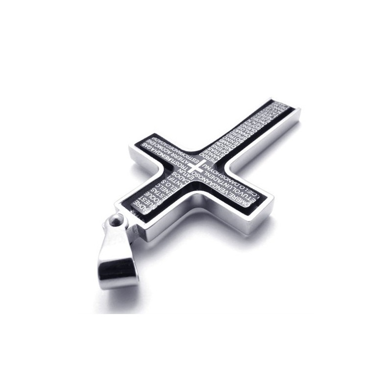 Schwarzer Titan-Kreuzanhänger