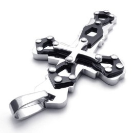 Blauer Titan-Kreuzanhänger